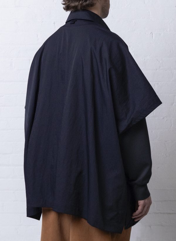 4 POCKET SHIRT PONCHO IN MIDNIGHT BLUE - Image 9