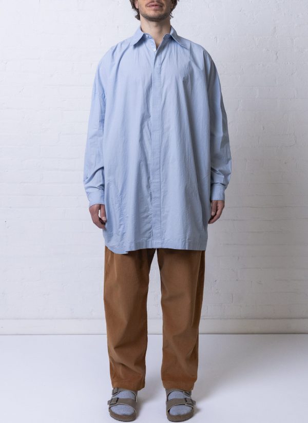 PAINTER SHIRT IN LIGHT BLUE WASHED POPLIN