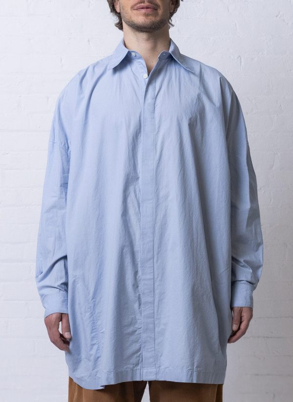PAINTER SHIRT IN LIGHT BLUE WASHED POPLIN - Image 3