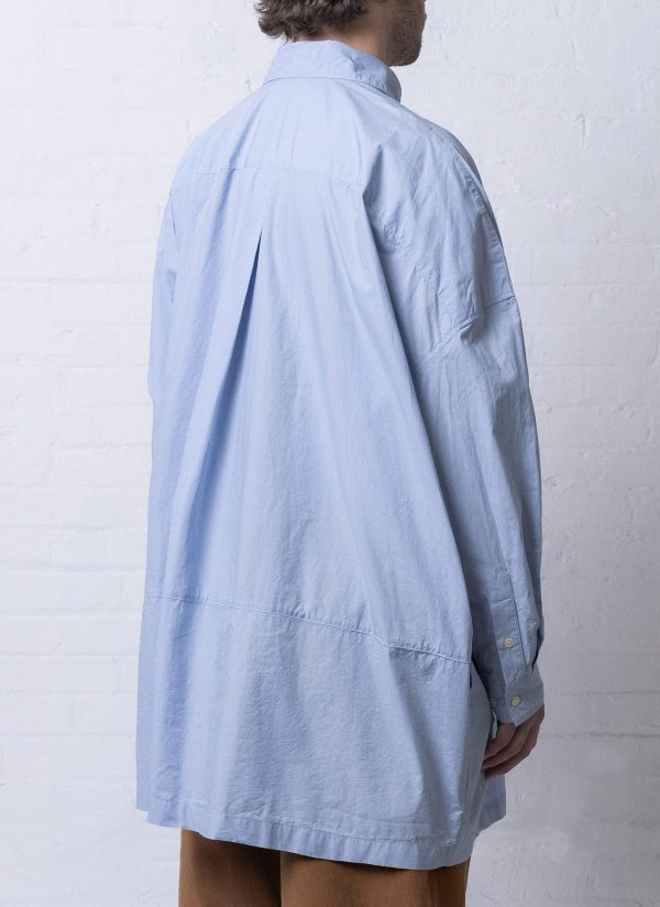 PAINTER SHIRT IN LIGHT BLUE WASHED POPLIN - Image 6