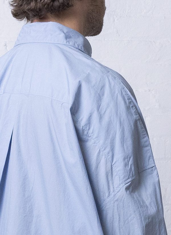 PAINTER SHIRT IN LIGHT BLUE WASHED POPLIN - Image 7