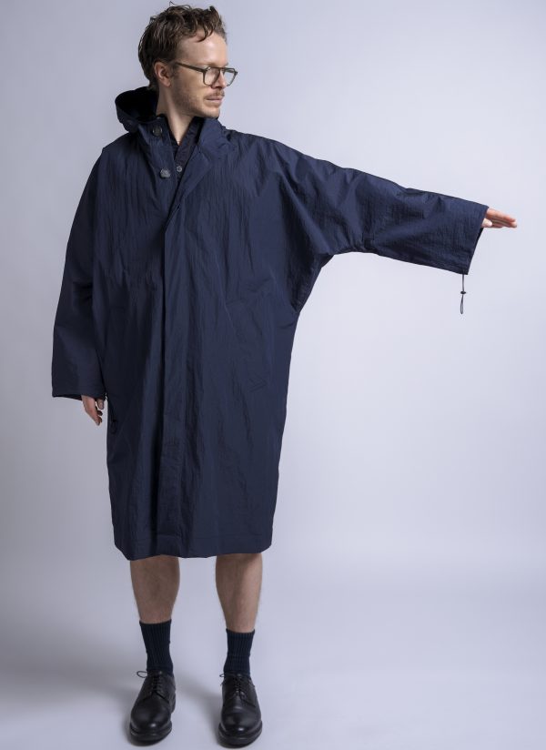 HOODED NOMAD PARKA IN MIDNIGHT BLUE RIPPLE RIPSTOP - Image 3