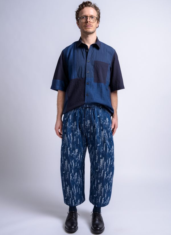 OVATE BAGGY PANT IN MIDNIGHT BLUE DENIM CAMO