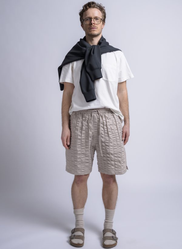 PTO EASY SHORT IN LIGHT KHAKI MACRO LINE CRINKLE