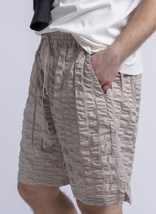 PTO EASY SHORT IN LIGHT KHAKI MACRO LINE CRINKLE - Image 4