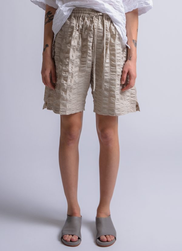 PTO EASY SHORT IN LIGHT KHAKI MACRO LINE CRINKLE - Image 7
