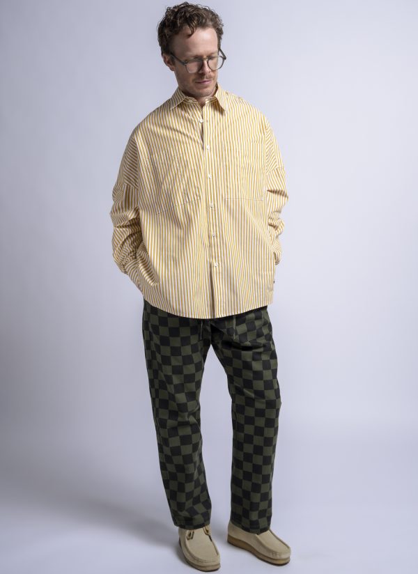 OVERSIZED IO SHIRT IN AMBER STRIPE POPLIN - Image 4