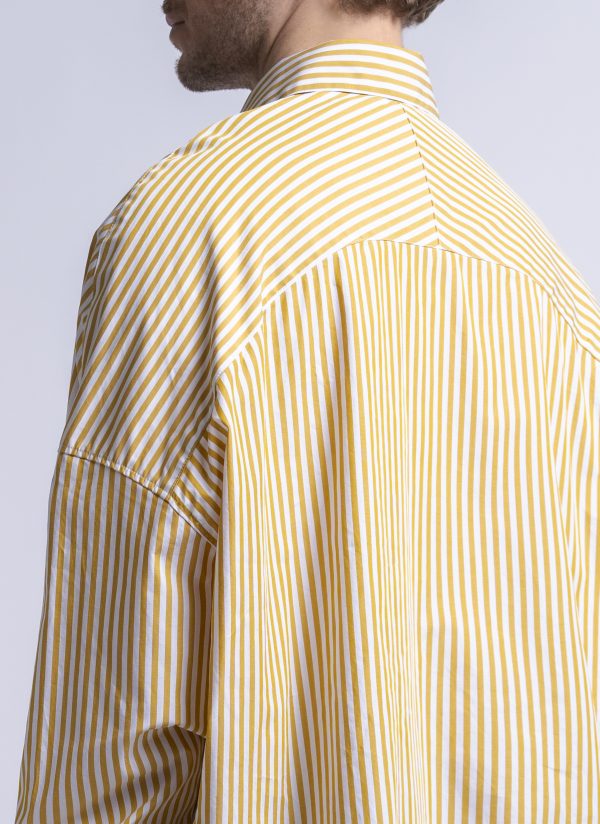 OVERSIZED IO SHIRT IN AMBER STRIPE POPLIN - Image 7