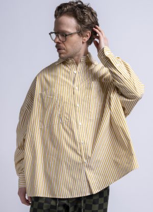 OVERSIZED IO SHIRT IN AMBER STRIPE POPLIN