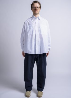 OVERSIZED IO SHIRT IN WHITE WASHED POPLIN