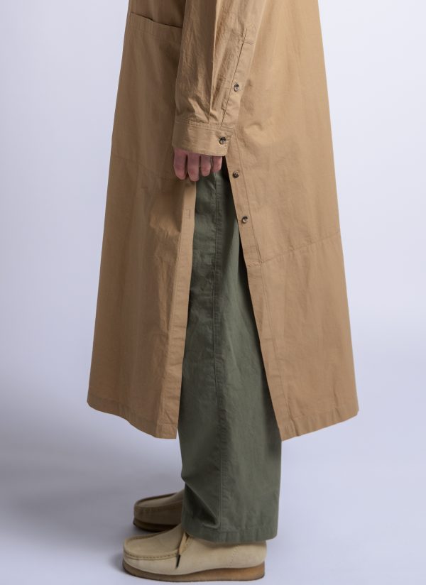 RELAXED KAFTAN SHIRT IN CAMEL WASHED POPLIN - Image 6