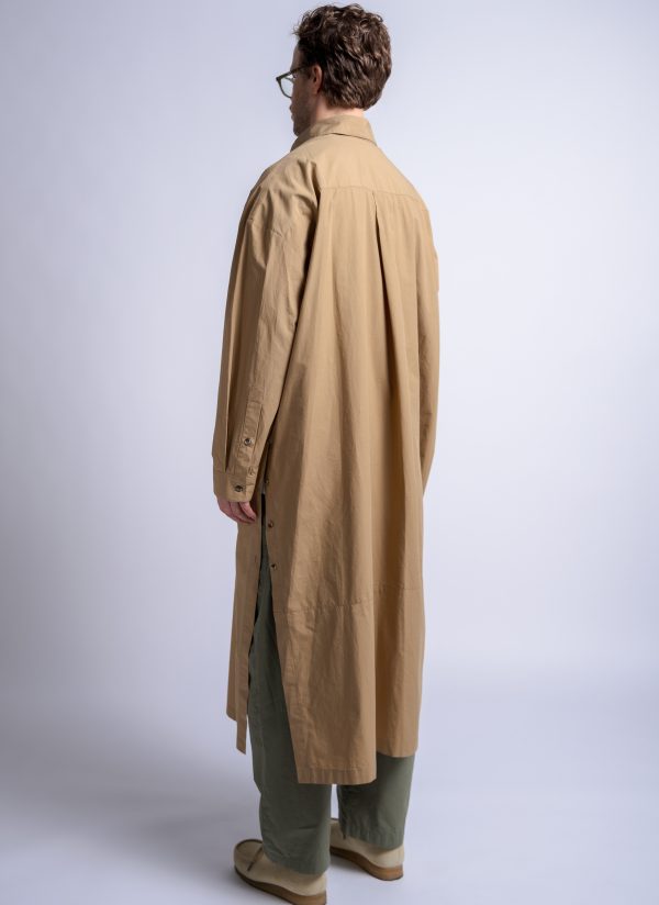 RELAXED KAFTAN SHIRT IN CAMEL WASHED POPLIN - Image 7
