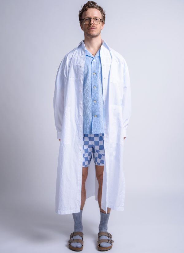RELAXED KAFTAN SHIRT IN WHITE WASHED POPLIN - Image 2