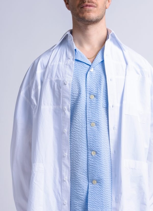 RELAXED KAFTAN SHIRT IN WHITE WASHED POPLIN - Image 3