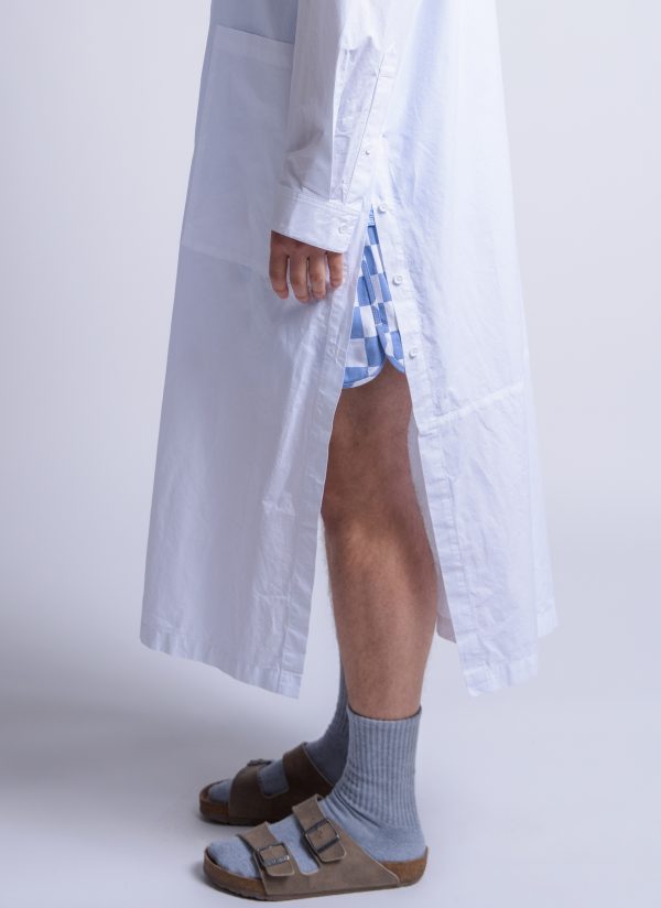 RELAXED KAFTAN SHIRT IN WHITE WASHED POPLIN - Image 6