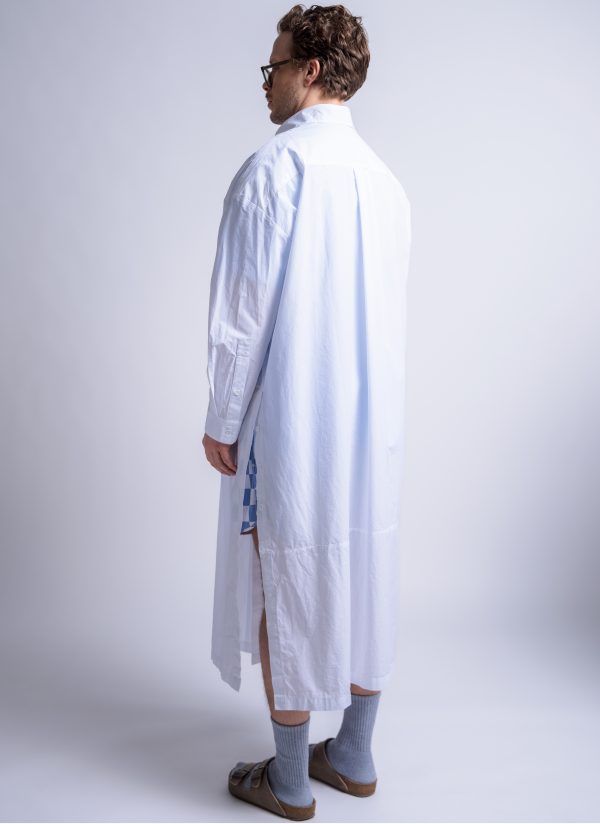 RELAXED KAFTAN SHIRT IN WHITE WASHED POPLIN - Image 7