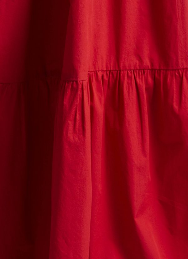 LEVEL DRESS IN CARMINE WASHED POPLIN - Image 7