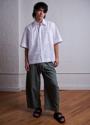 S/S MODERNIST SHIRT IN WHITE WASHED POPLIN