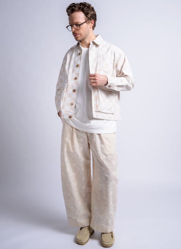 PHOTOGRAPHER JACKET IN NATURAL & PARCHMENT CHECK TWILL - Image 2