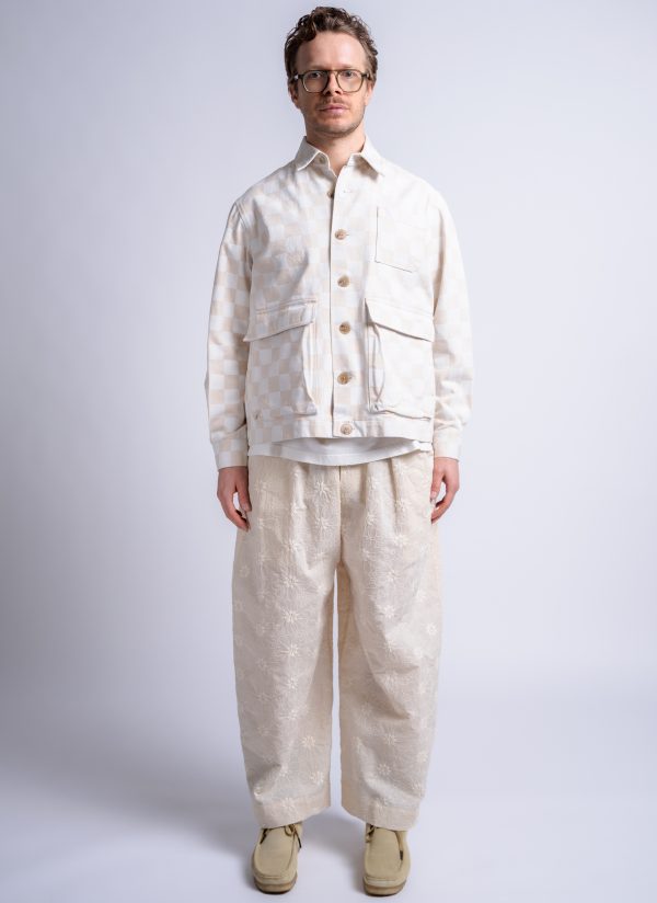 PHOTOGRAPHER JACKET IN NATURAL & PARCHMENT CHECK TWILL - Image 3