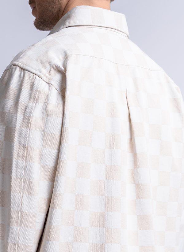 PHOTOGRAPHER JACKET IN NATURAL & PARCHMENT CHECK TWILL - Image 6