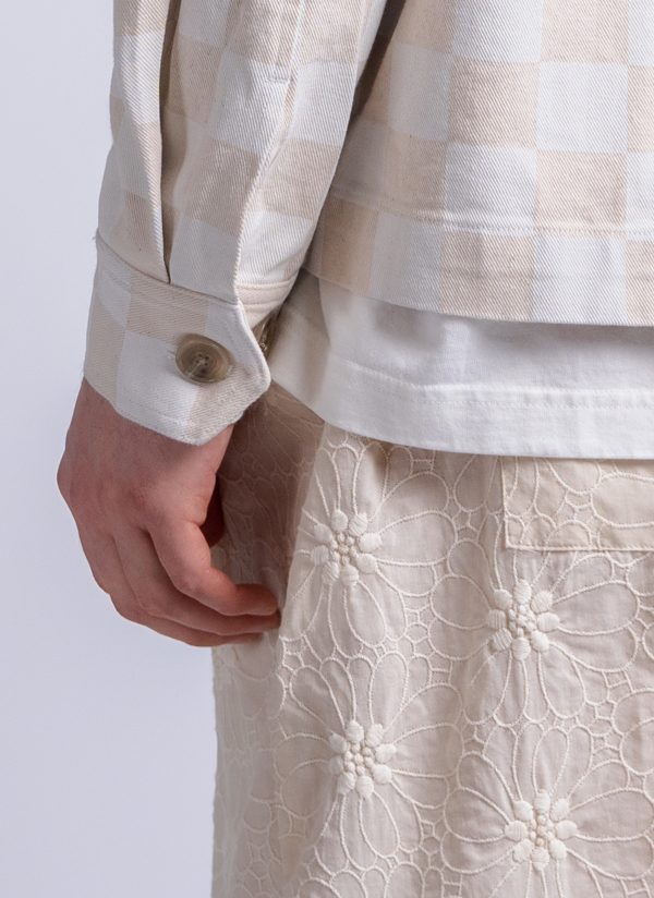 PHOTOGRAPHER JACKET IN NATURAL & PARCHMENT CHECK TWILL - Image 7