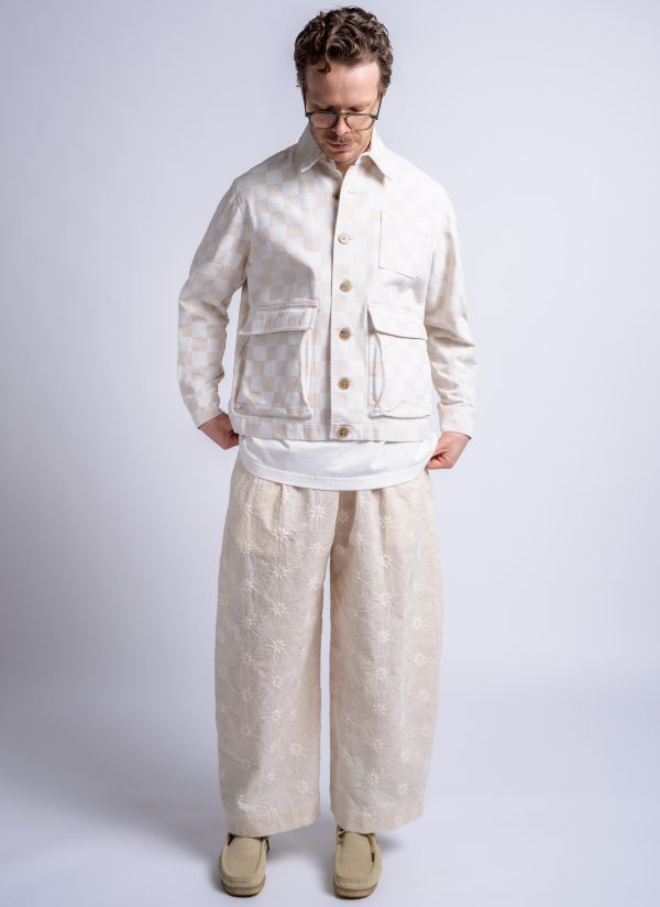 PHOTOGRAPHER JACKET IN NATURAL & PARCHMENT CHECK TWILL - Image 8