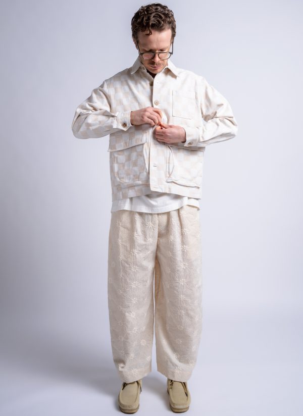 PHOTOGRAPHER JACKET IN NATURAL & PARCHMENT CHECK TWILL - Image 10