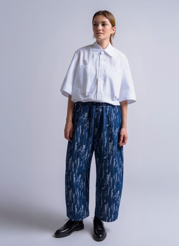 OVATE BAGGY PANT IN MIDNIGHT BLUE DENIM CAMO