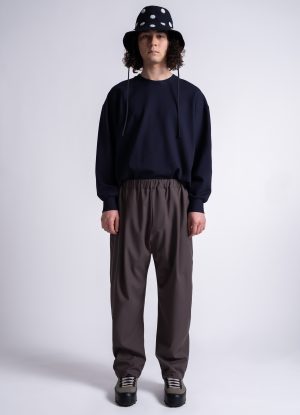 PLEATED CRUISER PANT IN DARK TAUPE SUITING