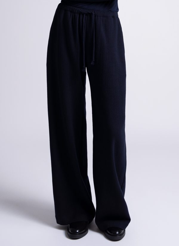 EASY PANT IN MIDNIGHT BLUE BRUSHED WOOLEN - Image 2