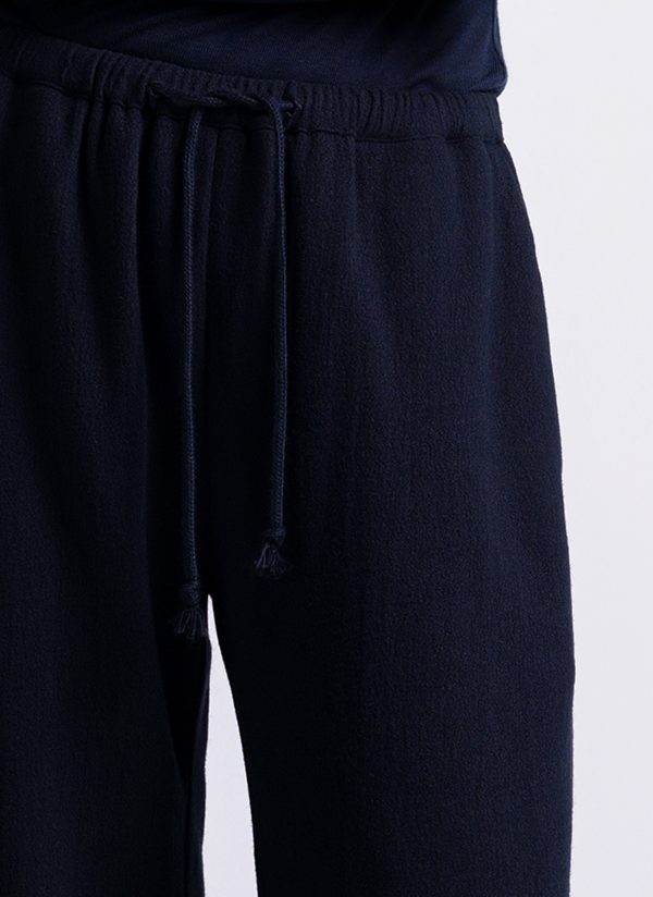 EASY PANT IN MIDNIGHT BLUE BRUSHED WOOLEN - Image 3