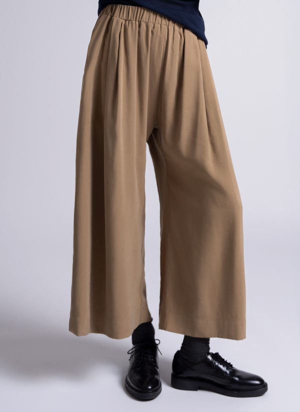 FORM PANT IN KHAKI BRUSHED VISCOSE TWILL - Image 8