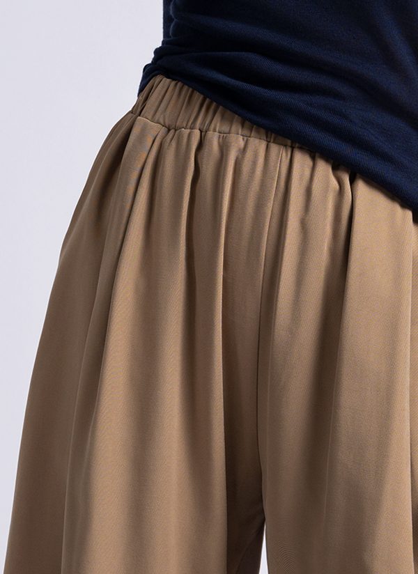 FORM PANT IN KHAKI BRUSHED VISCOSE TWILL - Image 3