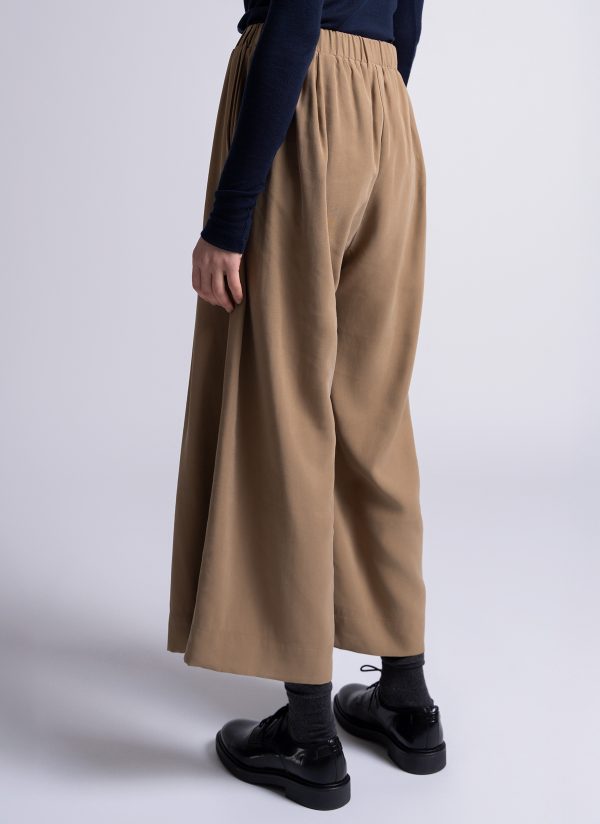 FORM PANT IN KHAKI BRUSHED VISCOSE TWILL - Image 5