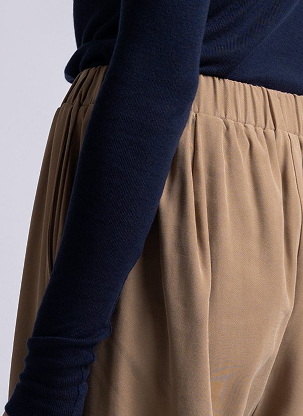 FORM PANT IN KHAKI BRUSHED VISCOSE TWILL - Image 6