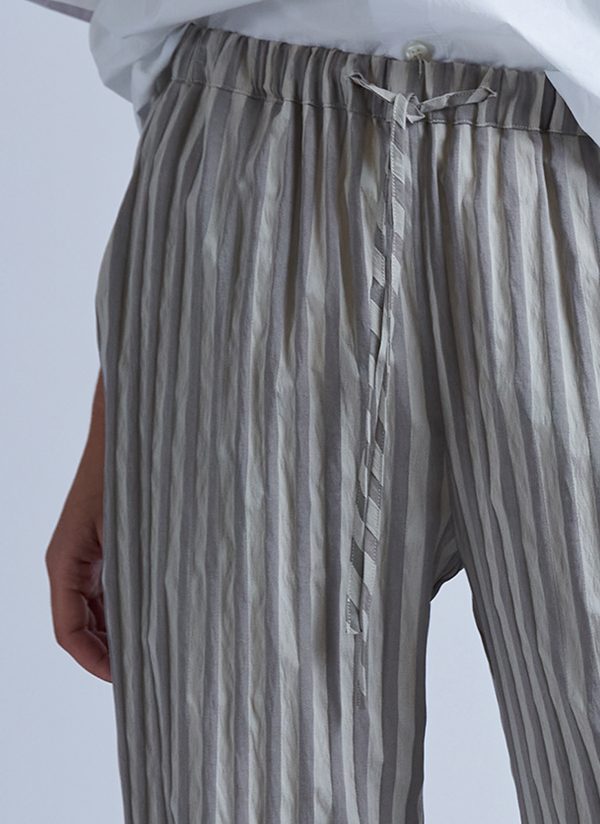 STRAIGHT EASY PANT IN BEIGE MIX WIDE RIPPLE STRIPE - Image 2