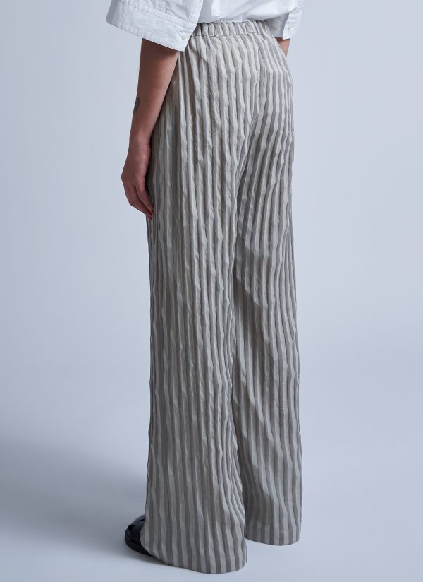 STRAIGHT EASY PANT IN BEIGE MIX WIDE RIPPLE STRIPE - Image 5