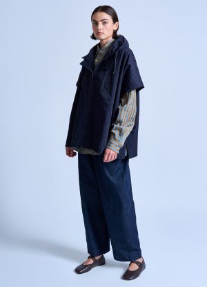 TRACKER PONCHO IN MIDNIGHT BLUE NYLON TWILL